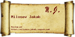 Milosev Jakab névjegykártya